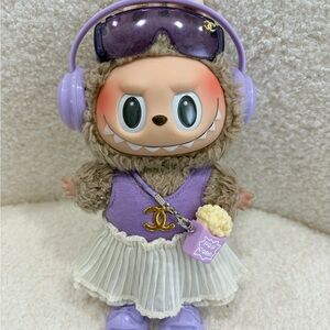 Purple outfit set with accessories for labubu